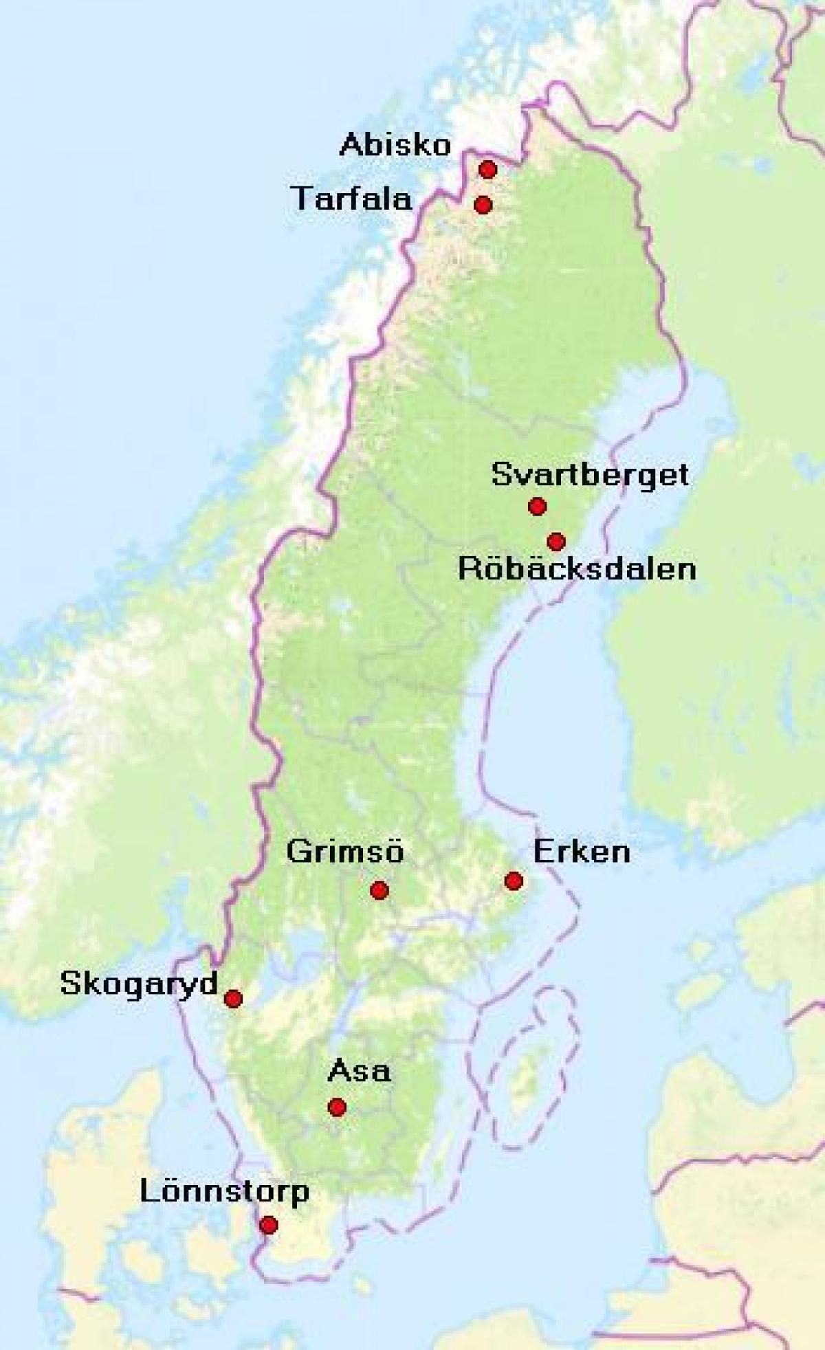 Abisko Švedska map - Zemljevid abisko Švedska (Severna Evropa - Evropa)